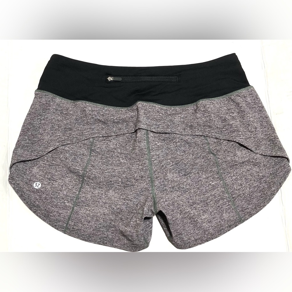 lululemon athletica Black Waistband Heathered Purple Athletic Shorts